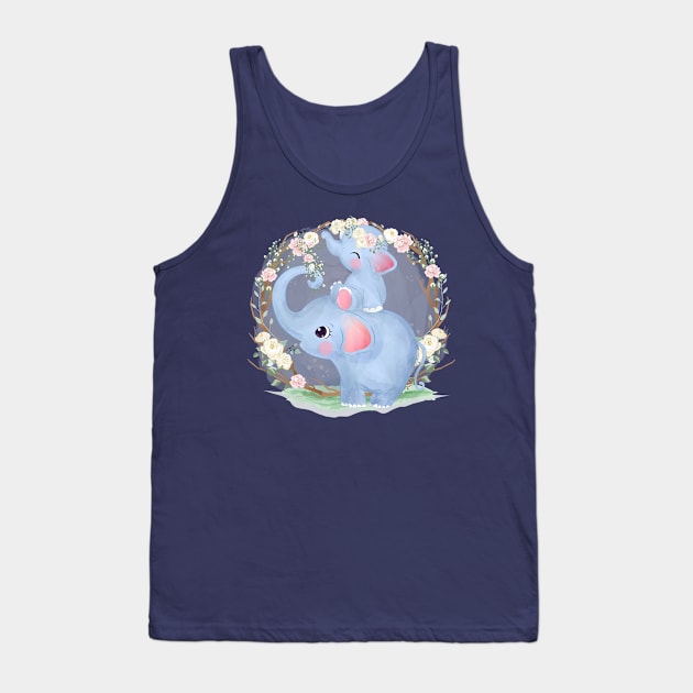 elephant motherhood cartoon Tank Top by Mako Design 